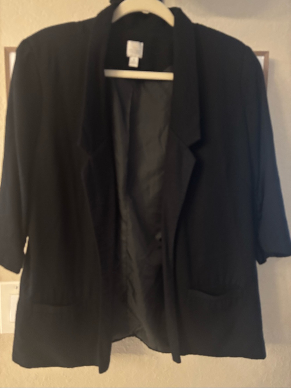 LC Lauren Conrad Black Open Blazer with Shawl Collar